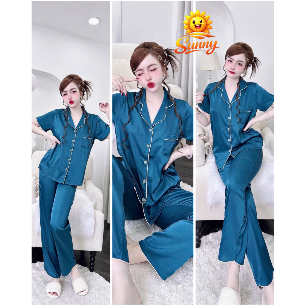 (11/04/2026)Tay ngắn quần dài pijama lụa latin trơn,latin mềm nhẹ mát