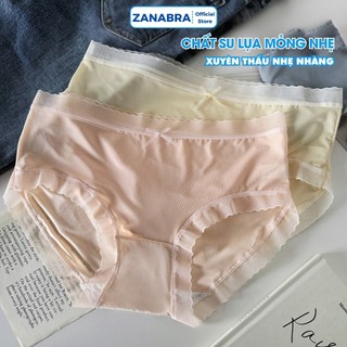 Combo 5 Quần Lót Nữ Su Mịn Đính Nơ - Set 5 Quần Lót Su Viền Ren Cạp Vừa Co Dãn 4 Chiều ZANABRA L369