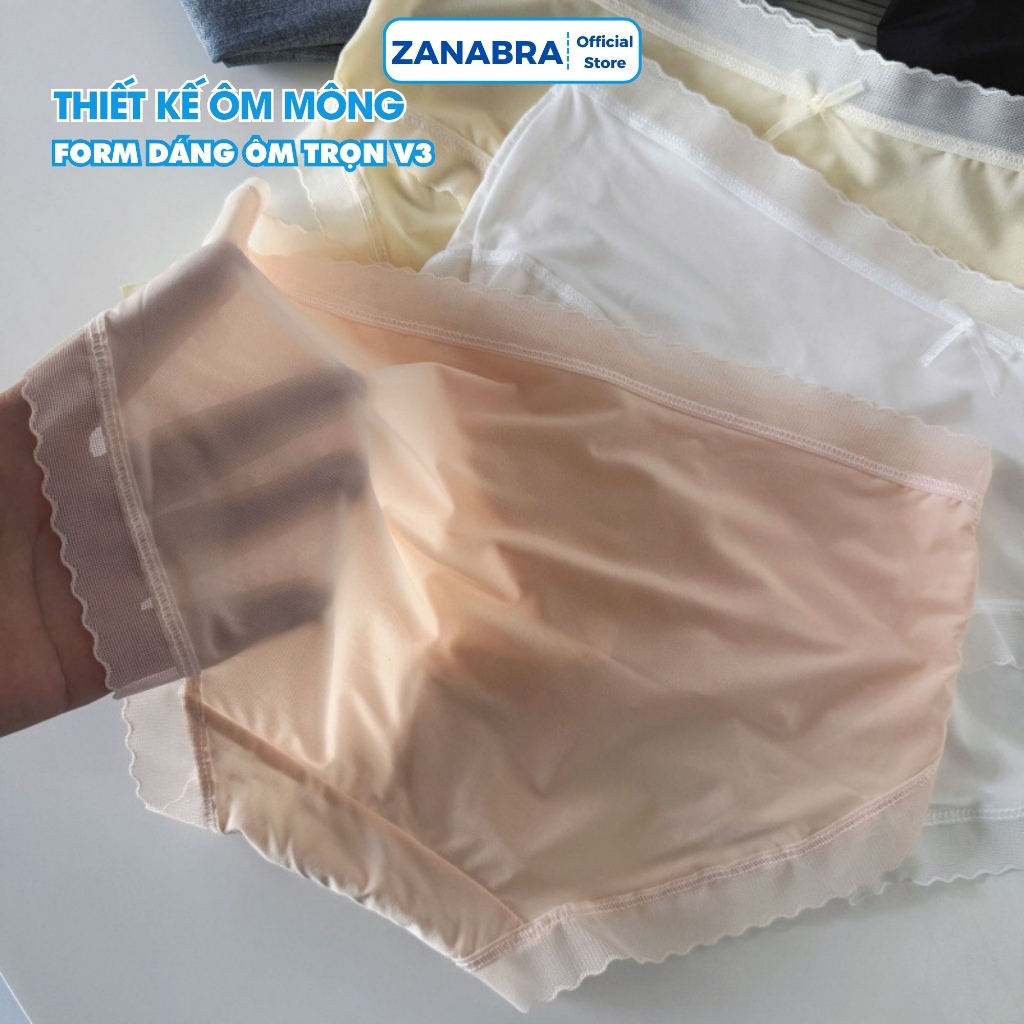 Quần Lót Nữ Su Mịn Đính Nơ, Quần Lót Su Viền Ren Cạp Vừa Co Dãn 4 Chiều ZANABRA L369