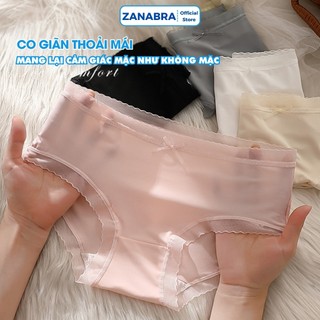 Combo 5 Quần Lót Nữ Su Mịn Đính Nơ - Set 5 Quần Lót Su Viền Ren Cạp Vừa Co Dãn 4 Chiều ZANABRA L369