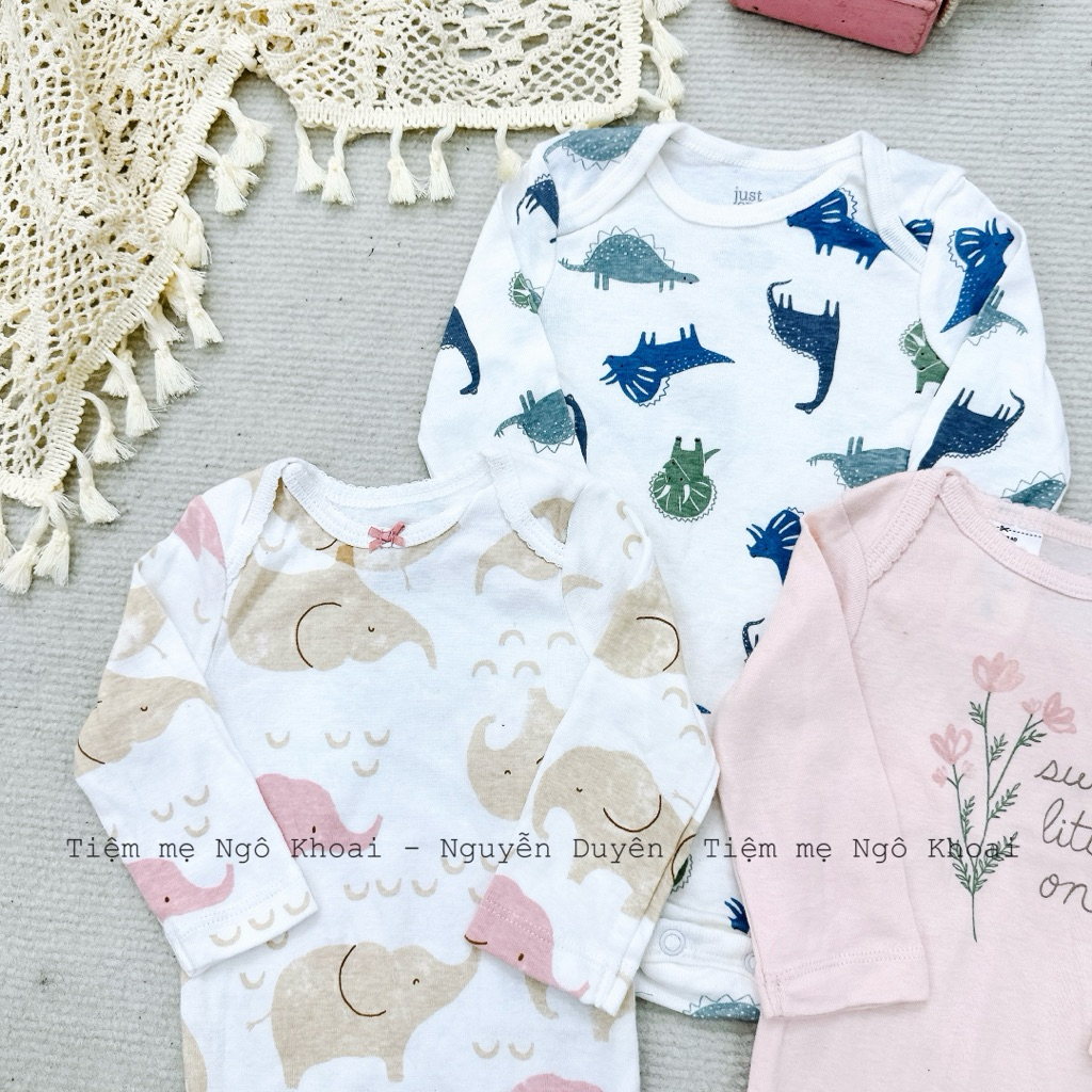 [MD75] 0-3M Body suit dài tay xuất xịn cho bé trai và gái chất liệu cotton mềm mát