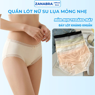 Combo 5 Quần Lót Nữ Su Mịn Đính Nơ - Set 5 Quần Lót Su Viền Ren Cạp Vừa Co Dãn 4 Chiều ZANABRA L369