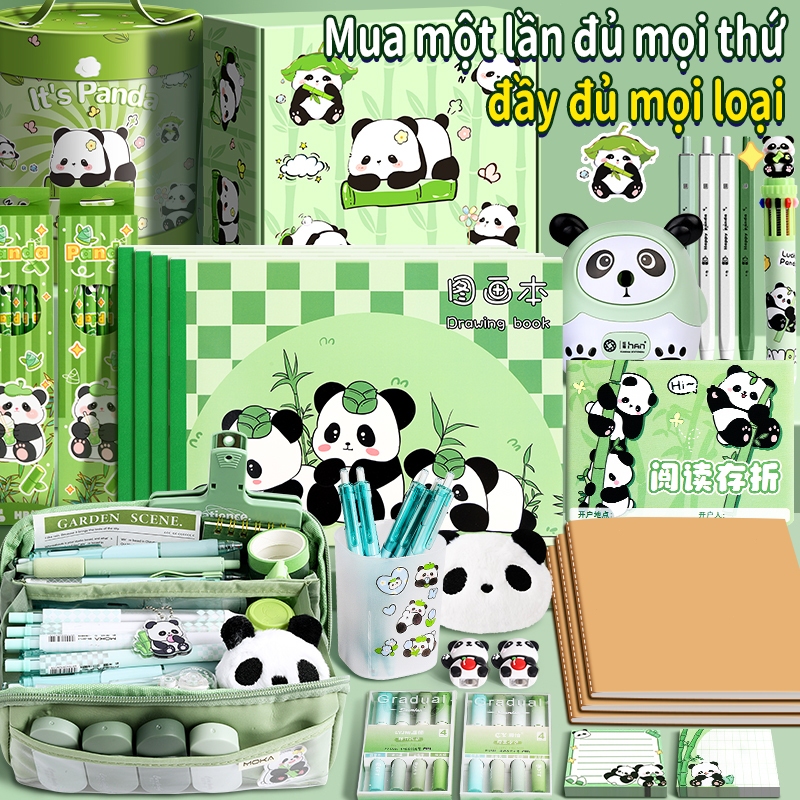 Bộ Văn Phòng Phẩm Hoạt Hình Cho Bé, Đồ Dùng Học Sinh Gồm Bút + Sổ + Túi, Quà Sinh Nhật Ý Nghĩa