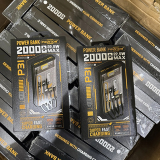 Pin Dự Phòng PHANTOM P31 20000mAh tích hợp 3 cổng 3 cáp - hỗ trợ QC 22.5 và PD 20W - Phụ Kiện Nhất Tín