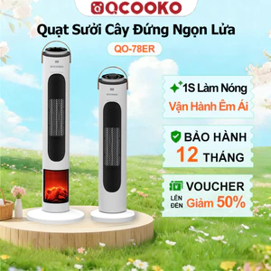 Máy Sưởi Phòng Ngủ QCOOKO,Quạt Sưởi Gốm 2200W Làm Nóng Nhanh Trong 1 Giây Điều Khiển Từ Xa Tự Ngắt An Toàn