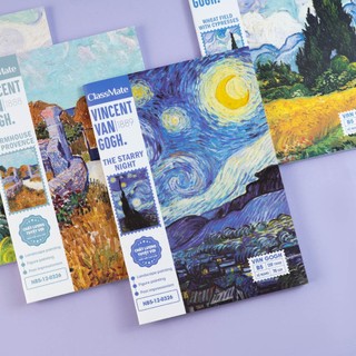 Combo 5 Vở Kẻ Ngang Vangogh Classmate 70gsm 120 Trang, Giấy Trắng Tự Nhiên Chống Loá Mắt Cho Học Sinh, SInh Viên
