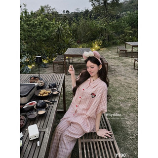 Set Bộ Đồ Ngủ Thêu Mickey QC Siu Hot