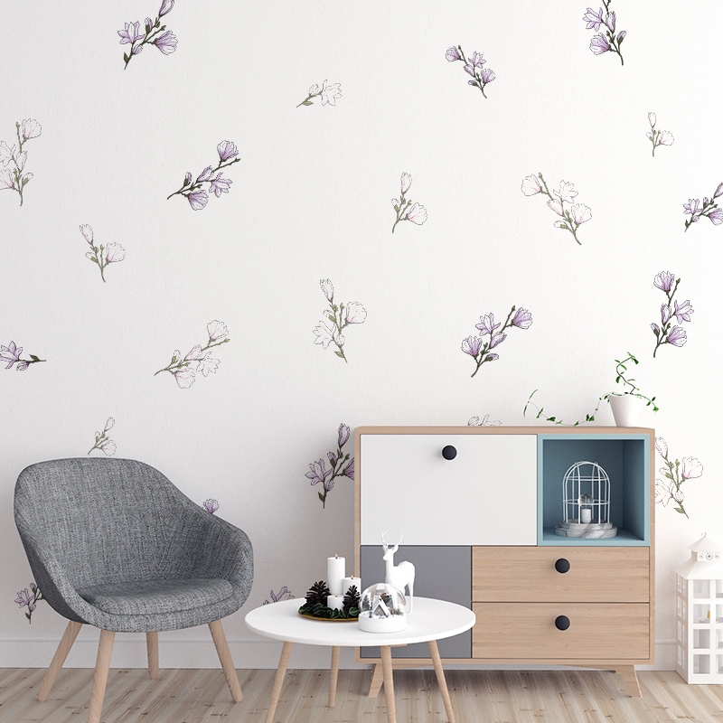 [Nhiều Mẫu Bộ 3] Decal Dán Tường Họa Tiết Hoa Cỏ Lá Cây Có Keo Sẵn - Trang Trí Tường Nhà Quán Cà Phê