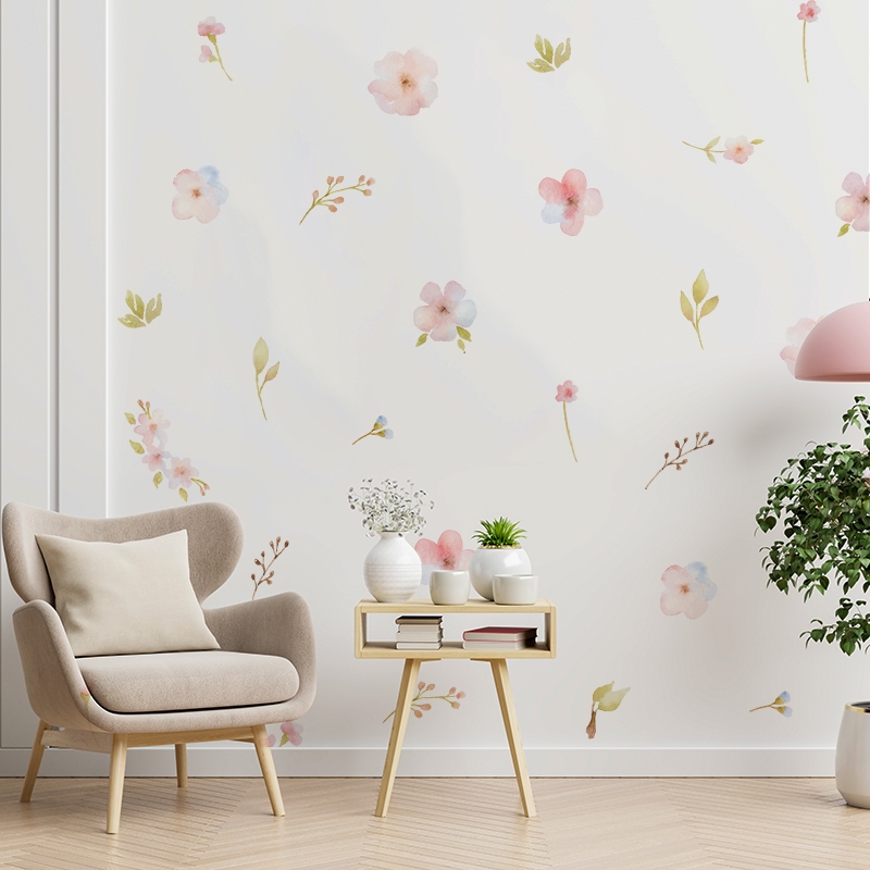 Sticker Decal Dán Tường Mẫu Hoa Nhí 10 Có Keo Sẵn - Trang Trí Cửa Kính - Decor Quán Cafe - Phòng Ngủ