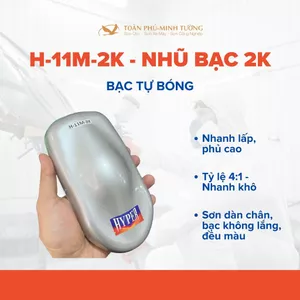 Sơn nhũ bạc 2K tự bóng tỷ lệ 4:1 - 1Lit