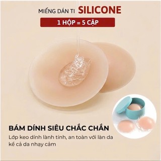 Miếng dán ngực silicon dán ti hộp 5 cặp tái sử dụng nhiều lần MELYN-FW DT01