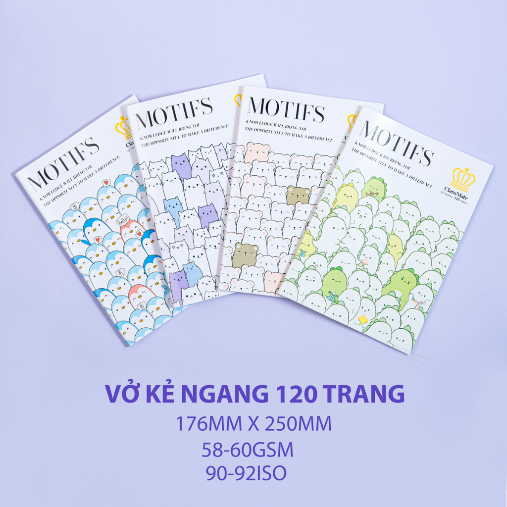 [Đơn 100K Tặg 4 Bút] Combo 10 Vở Kẻ Ngang Happy Day Classmate Bìa Chống Nước, Giấy Mịn Ăn Mực 58-60gsm, Vở 72/200 Trang