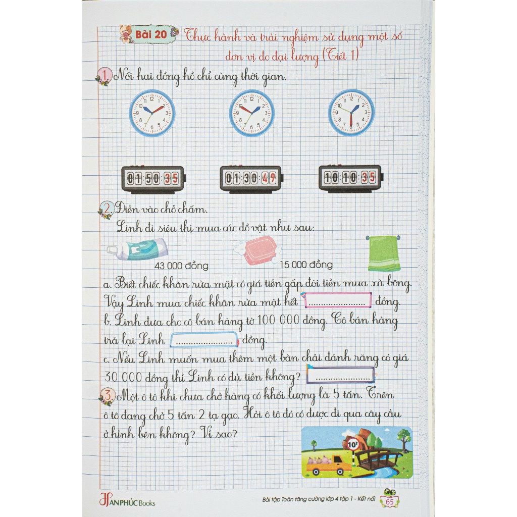 Sách - Vở Ô Li Bài Tập Toán tăng cường lớp 4 tập 1 (Bộ sách kết nối tri thức với cuộc sống)