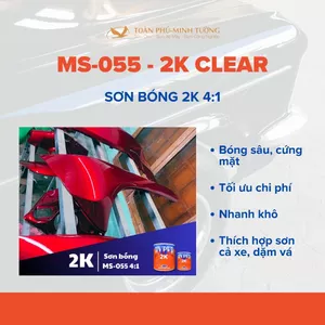 Sơn - dầu bóng 2K ô tô - xe máy HYPER tỷ lệ 4:1 (Code: MS-055) - Bộ 1.25L