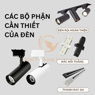 Đèn rọi ray công suất 20W 30W xoay 360 độ, đèn chiếu điểm thanh ray vỏ hợp kim nhôm, BH 2 năm