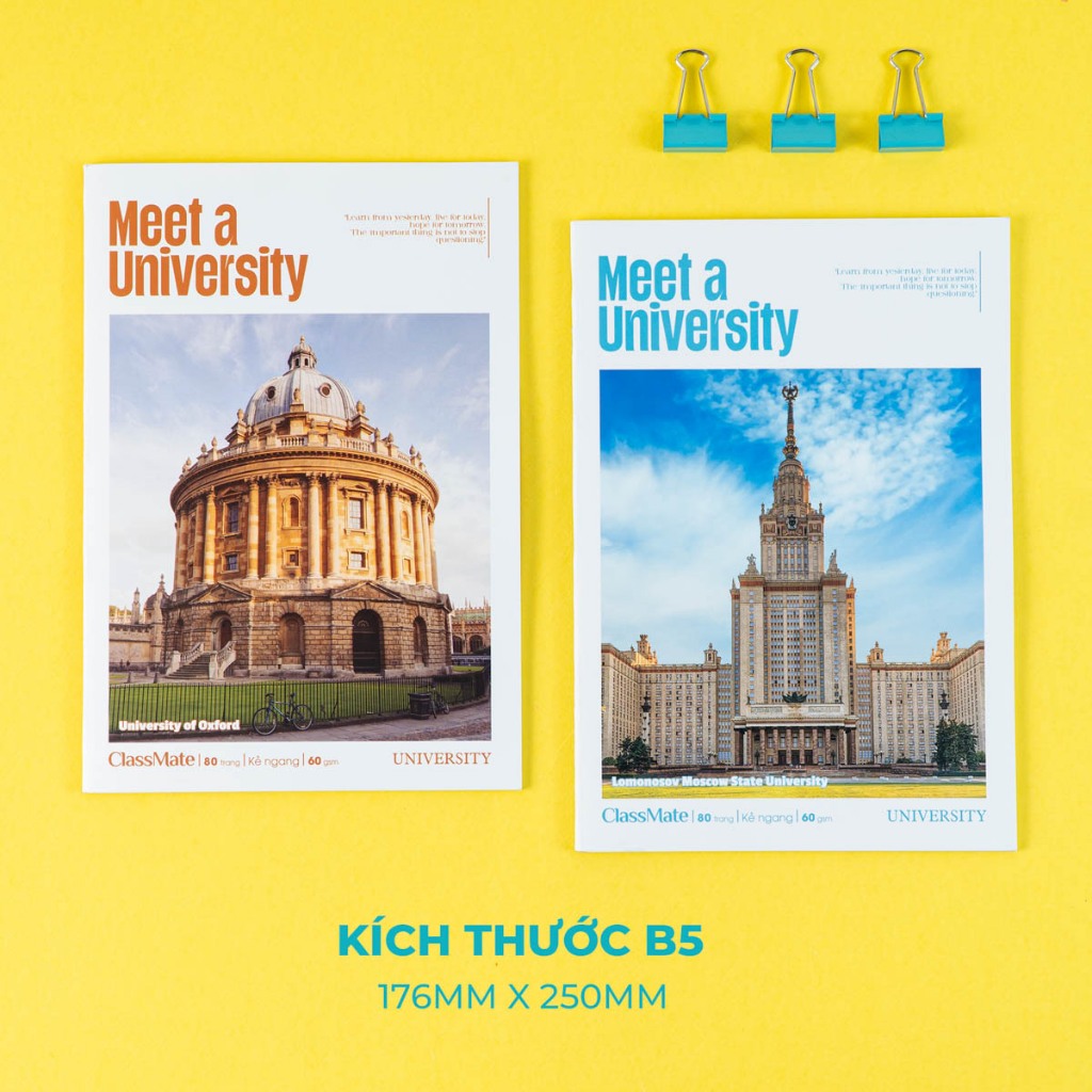 Vở Kẻ Ngang 80 Trang Classmate Quyển Vở B5, 60gsm Bìa Đại Học Chống Nước Tập Sinh Viên Ghi Chép NB5-08-0334