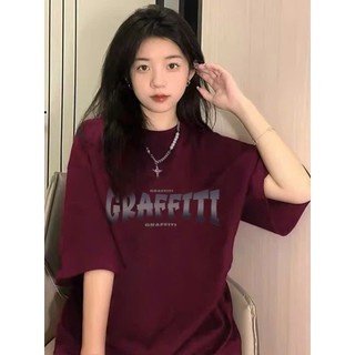 áo thun phông unisex nam nữ in chữ GRAFFIT chất liệu cotton thấm hút mồ hôi