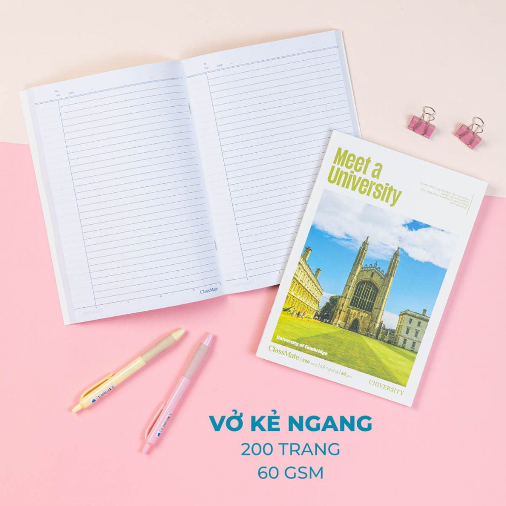 Vở Kẻ Ngang 200 Trang Classmate Quyển Vở B5, 60gsm Bìa Đại Học Chống Nước Tập Sinh Viên Ghi Chép NB5-20-0333