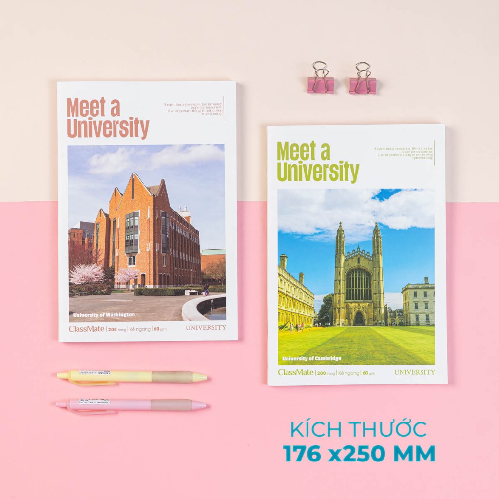 Vở Kẻ Ngang 200 Trang Classmate Quyển Vở B5, 60gsm Bìa Đại Học Chống Nước Tập Sinh Viên Ghi Chép NB5-20-0333