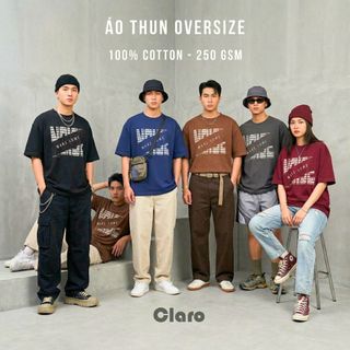 Áo Thun Nam Nữ Oversize 100% Cotton Cao Cấp CLARO - Chữ 'MAKE SOME NOISE'