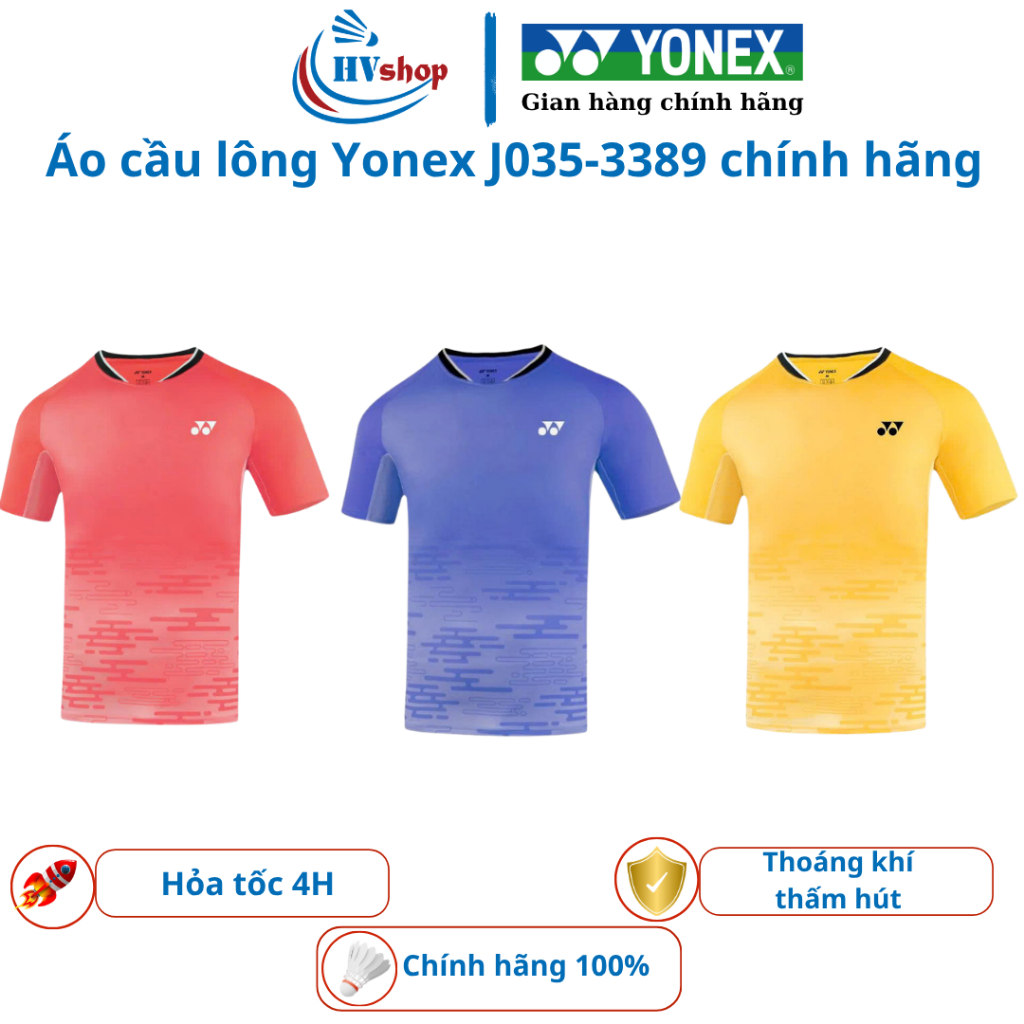 Áo cầu lông Yonex chính hãng 3389-CNY26, thấm hút mồ hôi tốt, chất liệu thoáng khí - HVShop