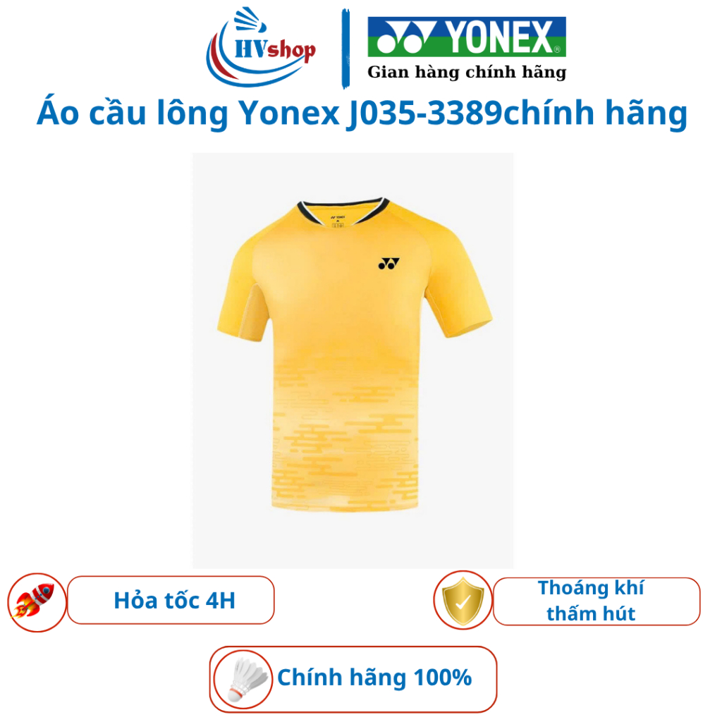 Áo cầu lông Yonex chính hãng 3389-CNY26, thấm hút mồ hôi tốt, chất liệu thoáng khí - HVShop
