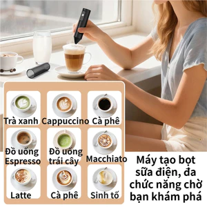 Máy Tạo Bọt Mini Đa Năng Cầm Tay 3 Cấp Tốc Độ, Sạc USB Dùng Cho Cà Phê, Sữa Bột, Sữa Tươi