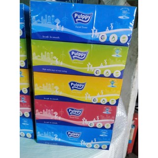 Combo Khăn Giấy Hộp Giấy Rút Pulppy 2 Lớp Mềm Mịn Siêu Dai 180 Tờ/ Hộp - Cty Giấy Thành Công