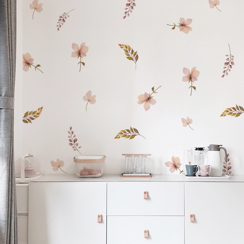 [Nhiều Mẫu Bộ 4] Decal Dán Tường Họa Tiết Hoa Cỏ Lá Cây Có Keo Sẵn - Trang Trí Tường Nhà-Quán Cà Phê