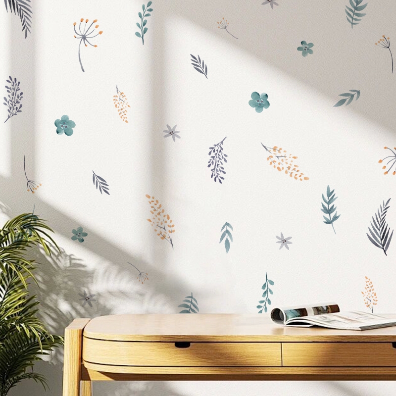[Nhiều Mẫu Bộ 4] Decal Dán Tường Họa Tiết Hoa Cỏ Lá Cây Có Keo Sẵn - Trang Trí Tường Nhà-Quán Cà Phê