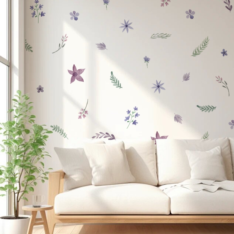 [Nhiều Mẫu Bộ 4] Decal Dán Tường Họa Tiết Hoa Cỏ Lá Cây Có Keo Sẵn - Trang Trí Tường Nhà-Quán Cà Phê