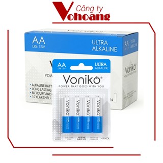 Hộp 24 viên pin Alkaline AA Thương Hiệu Mỹ Voniko chất lượng cao, bền bỉ, hiệu năng vượt trội