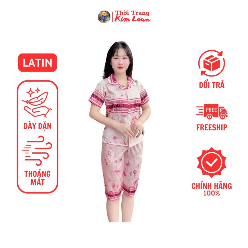 [E77] - Đồ bộ Thiết kế lửng dành cho nữ hoạ tiết màu trắng, chất liệu ...