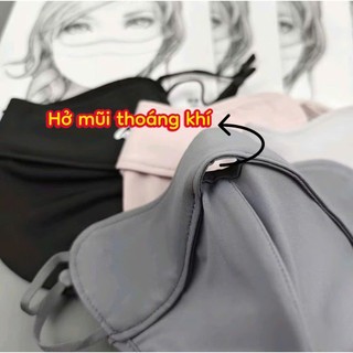 Khẩu trang chống tia UV, khẩu trang vải chống nắng che gò má UPF50+ logo đổi màu thời trang cao cấp