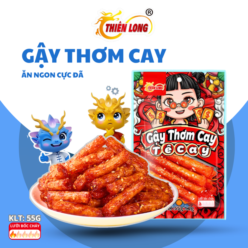 Combo 4 Gói Que  Cay Natra Thơm Cay Đồ Ăn Vặt Thiên Long Food Đậm Đà Hương Vị Tuổi Thơ