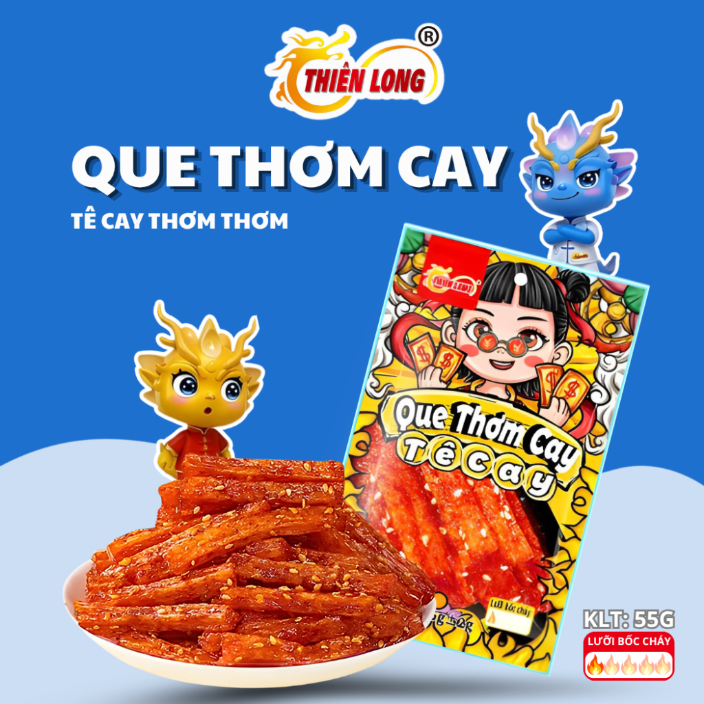 Combo 4 Gói Que  Cay Natra Thơm Cay Đồ Ăn Vặt Thiên Long Food Đậm Đà Hương Vị Tuổi Thơ