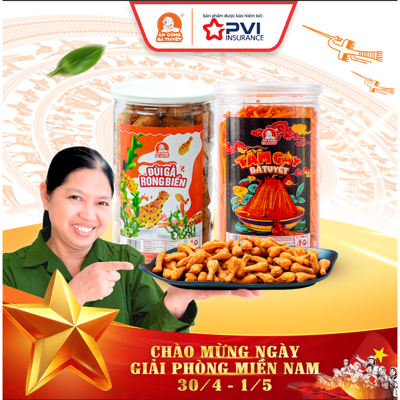 Combo 2 Hũ Mix Vị Đùi Gà - Ăn Cùng Bà Tuyết M9