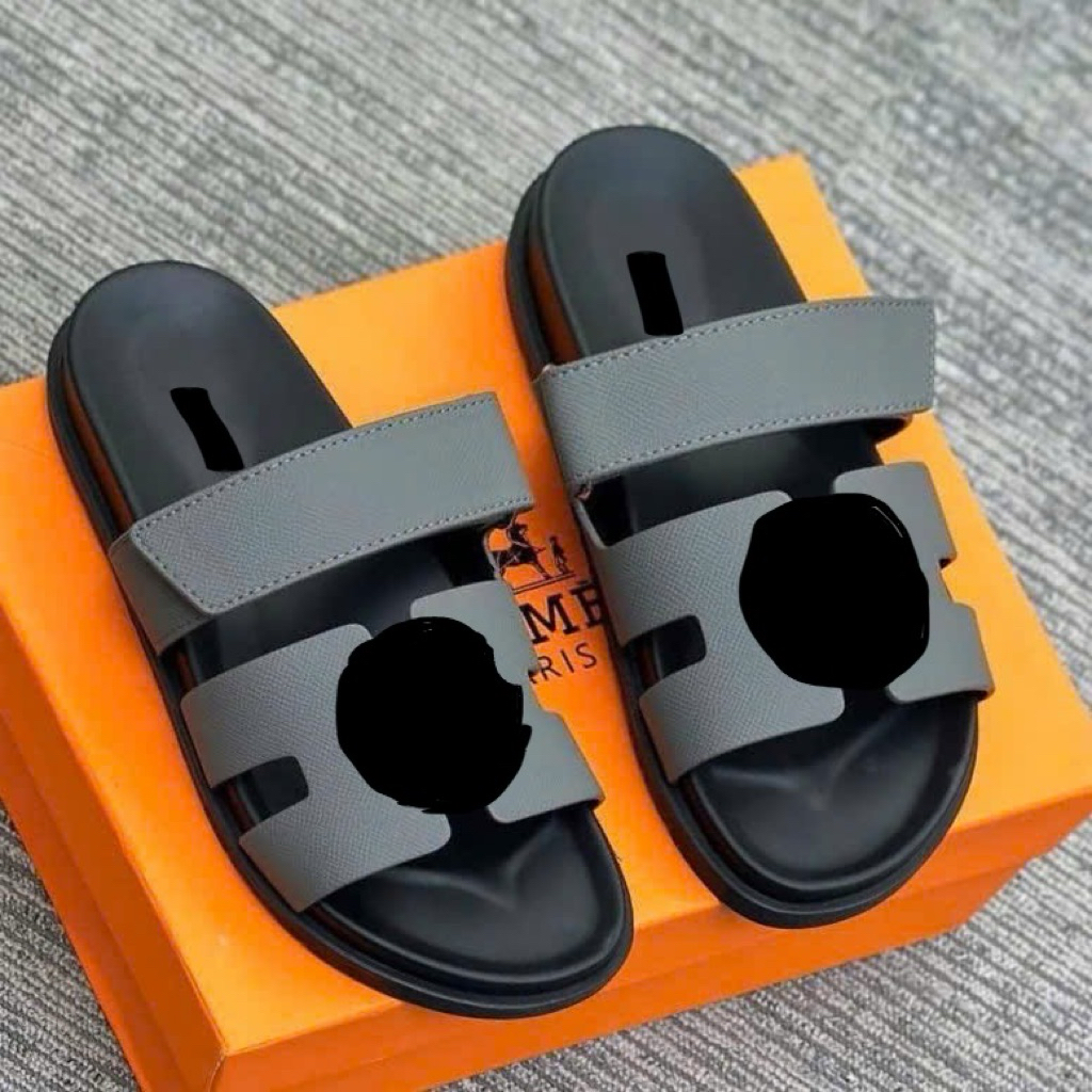 ⚡️[Hight Quality] Dép Lê Quai Ngang Chữ Xanh Rêu Phối Quai Dán - Chất Da Cao Cấp Loại 1 Full Box