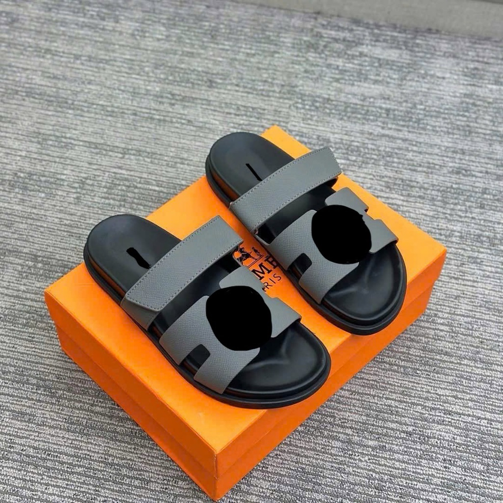 ⚡️[Hight Quality] Dép Lê Quai Ngang Chữ Xanh Rêu Phối Quai Dán - Chất Da Cao Cấp Loại 1 Full Box