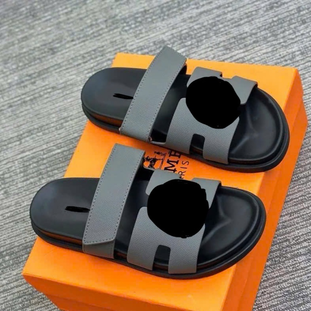 ⚡️[Hight Quality] Dép Lê Quai Ngang Chữ Xanh Rêu Phối Quai Dán - Chất Da Cao Cấp Loại 1 Full Box