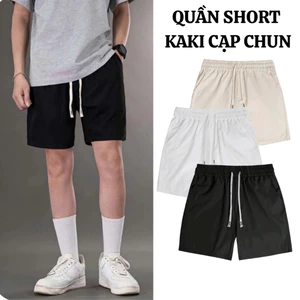 Quần Short Kaki Nam Fabuman kèm dây rút cạp chun chất Kaki thoáng mát, quần đùi nam form ngắn trên gối
