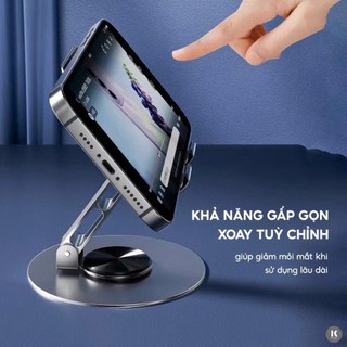 Giá đỡ điện thoại máy tính bảng hợp kim xoay 360 độ gấp gọn chống trượt - Phù hợp iPad iP ADR