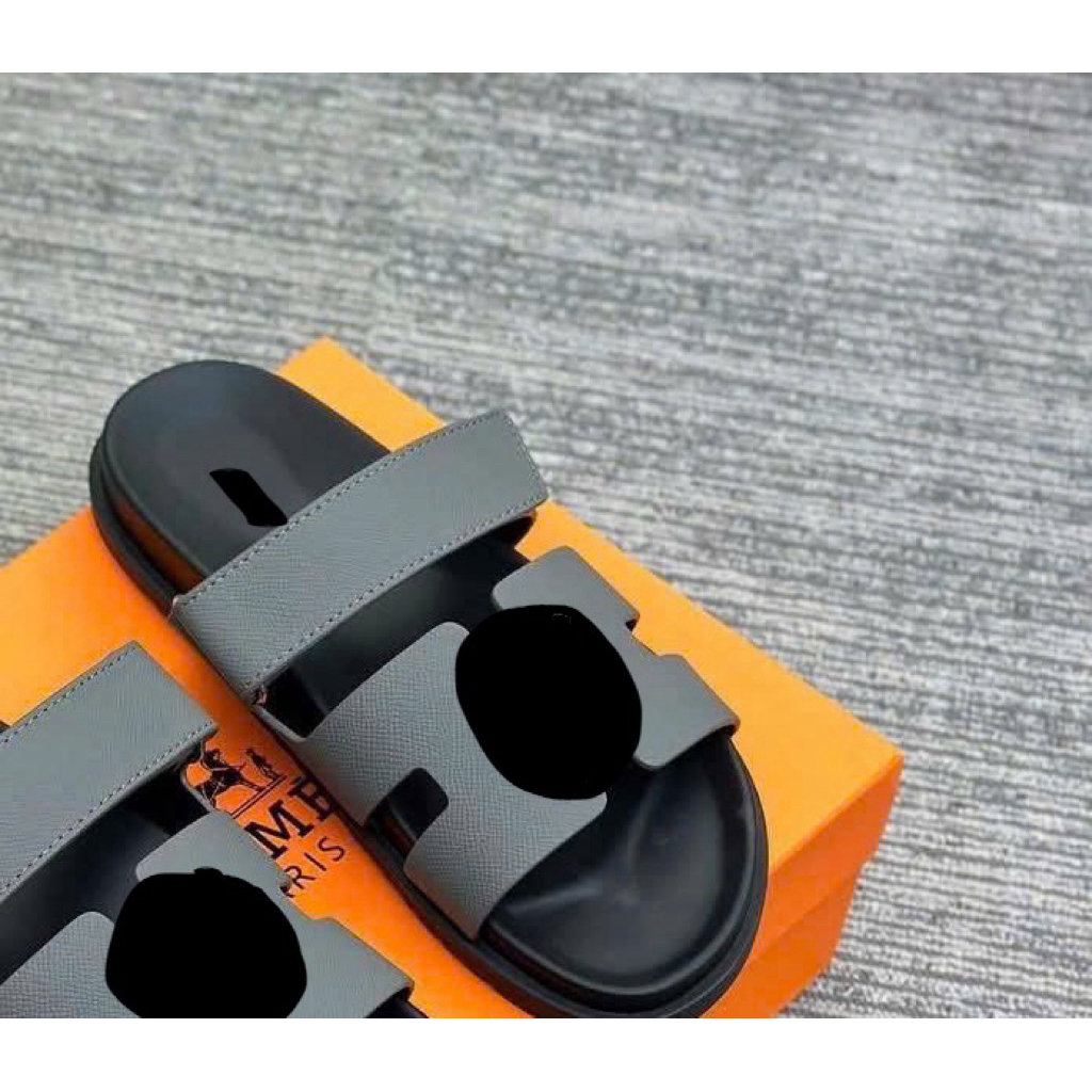 ⚡️[Hight Quality] Dép Lê Quai Ngang Chữ Xanh Rêu Phối Quai Dán - Chất Da Cao Cấp Loại 1 Full Box