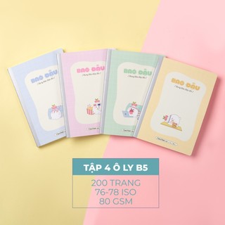Vở 4 Ô Ly B5 ClassMate 200 Trang, Giấy Dày 80GSM, Tập Học Sinh Ô Ly 2,25x2,25mm Dành Cho Học Sinh Miền Nam NB5-20-0369S