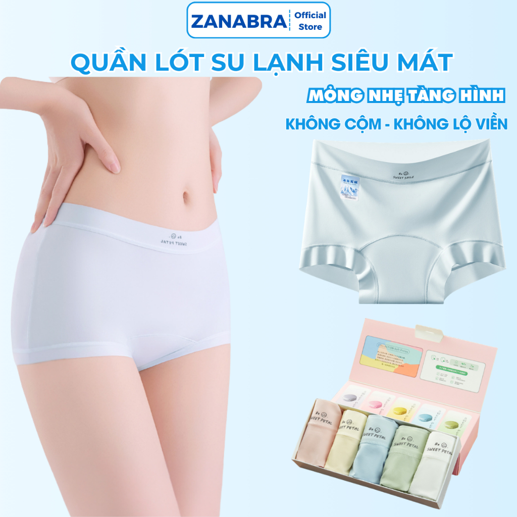 [ Thiết Kế Mới ] Quần boxer nữ su mềm mịn thoáng khí, Hộp 5 quần lót dạng đùi màu pastel có thể làm quà tặng L5422