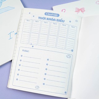 Tập 4 Ôly A5 Classmate Nơ 100GSM Giây Vàng Tráng Keo Chống Mỏi Mắt, Chống Thấm, Bìa Cán Bóng Chống Thấm Nước