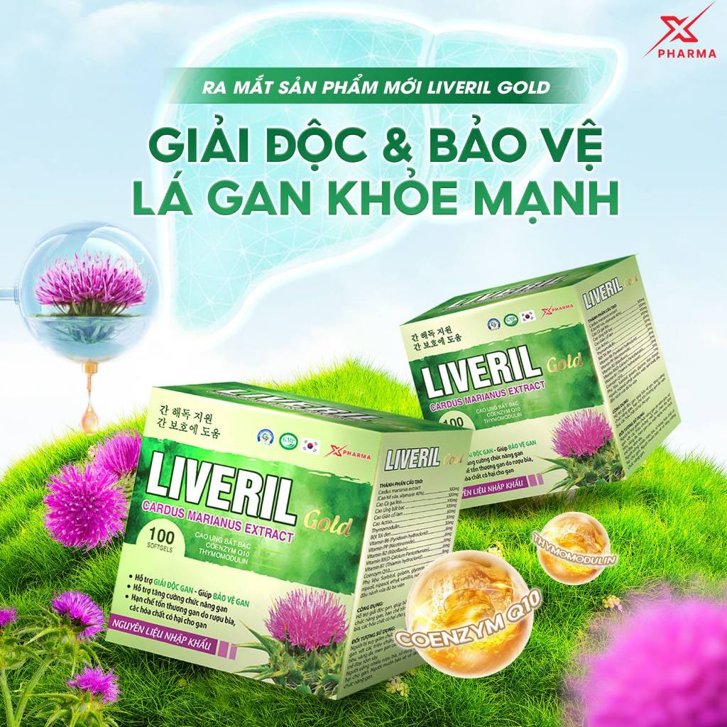 Viên Uống Nang Mềm Liveril Gold, hỗ trợ giải độc gan, giúp bảo vệ gan, tăng cường chức năng gan,100v