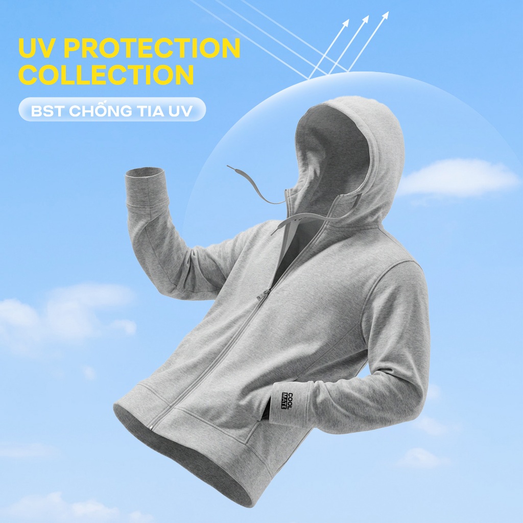 [GIÁ TỐT TRÊN LIVE]Áo chống nắng Knit chống nhăn, vải mềm mịn thấm hút thoáng khí chống UV, áo khoác tránh nắng Coolmate