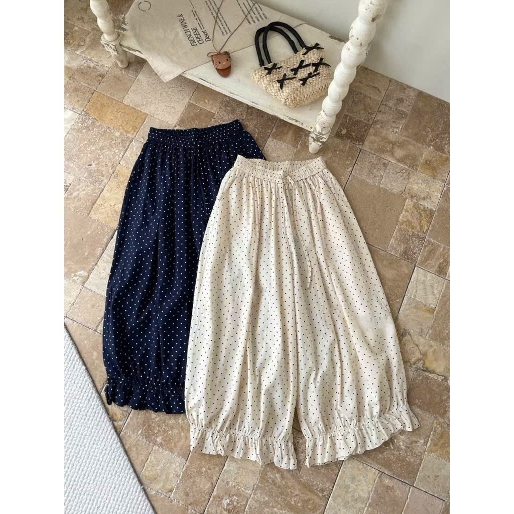 [NEW] Quần Short Bí ZYND - Quần dài bí chấm bi ống bo cạp chun phối đồ đi chơi cực đẹp cho mùa hè DĐ-M080