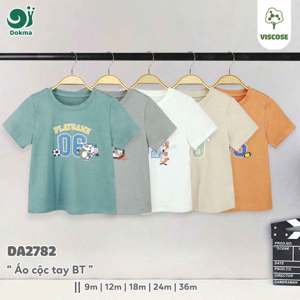(8-14kg, 6-48M) Áo Cộc Tay Dokma Bé Trai Bé Gái Cotton DA2841 DA2883 DA2951 DA2175 DA2782